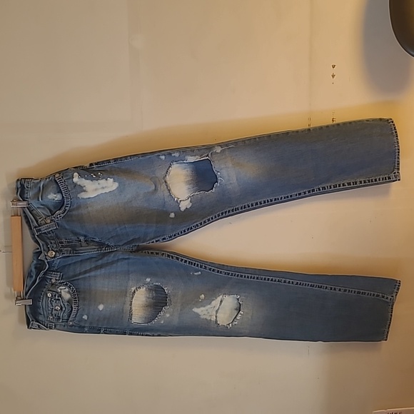 True Religion mens blue jeans. Acid wash. Patch legs. Size 38. New without tag. - Picture 2 of 10